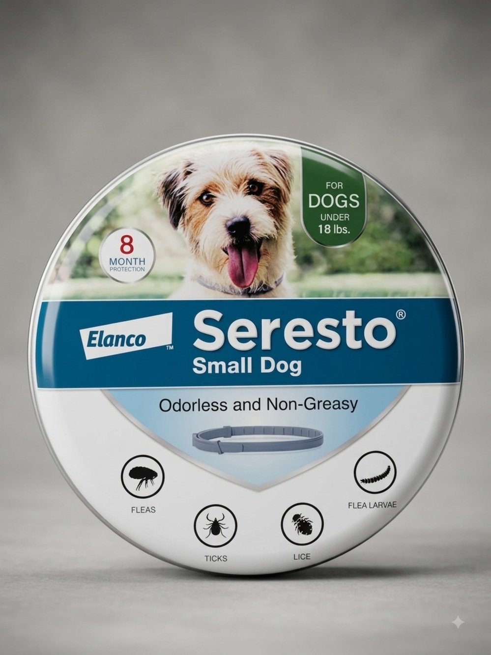 Elan Seresto Small Dog Collar — Blue and White